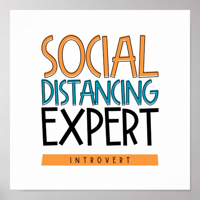 Affiche Social Distancing Expert Introvert (Devant)