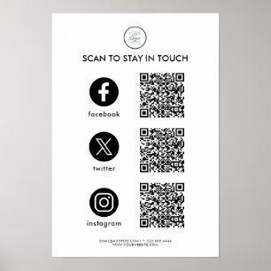 Affiche Social Media QR Code Entreprise