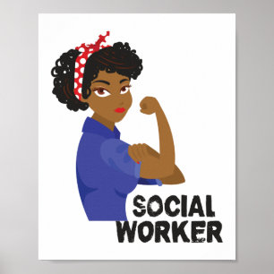 Affiche Social Worker Black Rosie School Cadeau Mental