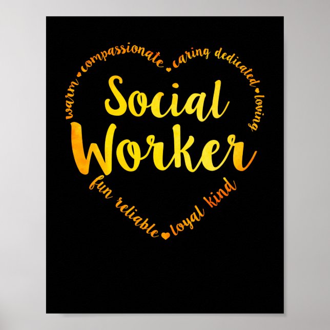 Affiche Social Worker Heart Warm Compassionate Caring (Devant)