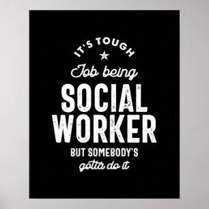 Affiche Social Worker Job Title Cadeau