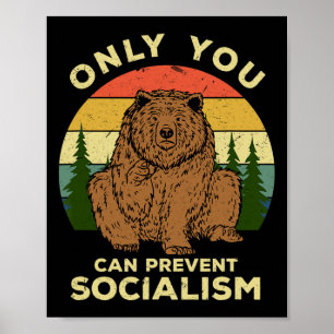 Affiche Socialisme - Russie Amour Ours Russe Ussr Camping