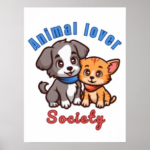 Affiche Société d'amoureux des animaux pour amoureux des a