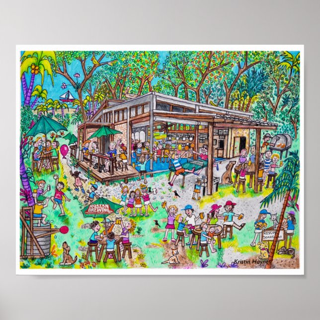 Affiche Société de brassage de l'île Roatan avec frontière (Devant)