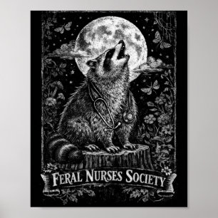 Affiche Société de infirmières sauvages drôles Stéthoscope