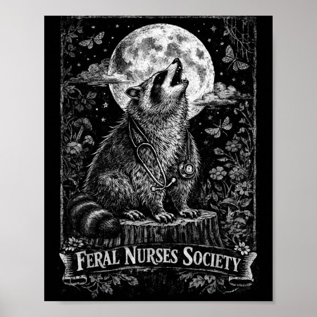Affiche Société de infirmières sauvages drôles Stéthoscope (Devant)