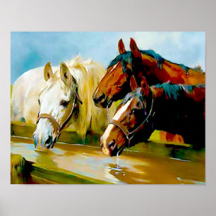 Affiche Société de la température Chevaux par Arthur Wardl