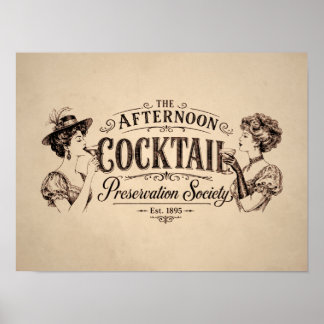Affiche Société de Préservation du Cocktail de l'Après-mid
