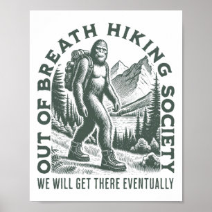 Affiche Société de randonnée essoufflée Funny Bigfoots en