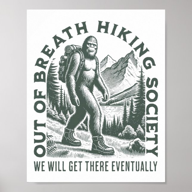 Affiche Société de randonnée essoufflée Funny Bigfoots en  (Devant)
