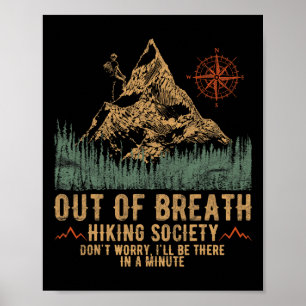 Affiche Société de randonnée hors d'haleine drôle d'alpini