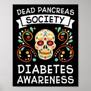 Affiche Société des Pancréas Morts T1D Type 1 Diabète Laur