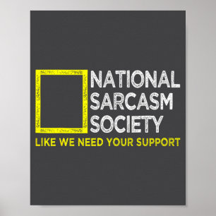 Affiche Société Nationale de Sarcasme Design Satirique Vin