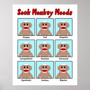 Affiche Sock Monkey Moods