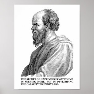 Affiche Socrates Cite Sur Le Bonheur