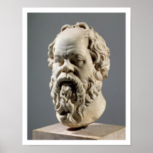 Affiche Socrates, tête de marbre, copie d'un bronze de