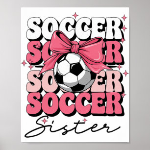 Affiche Soeur Coquette de foot Groovy Bow Soccer