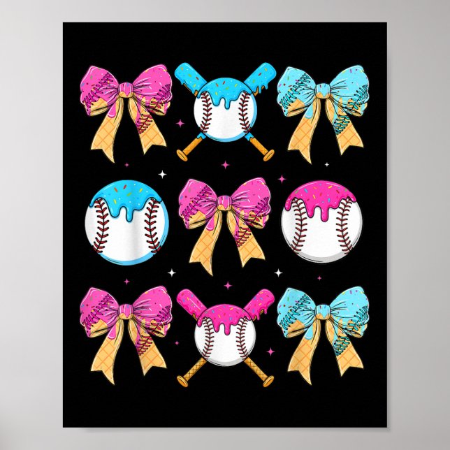 Affiche Sœur de baseball goutte arc crème glacée goutte fi (Devant)
