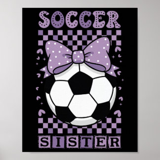 Affiche Sœur de football cool Ll Coquette violet mignon nœ