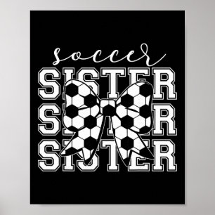Affiche Sœur de football Sœur amateur de sport vintage Mèr
