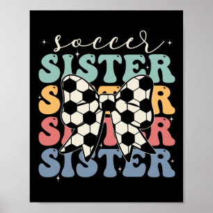 Affiche Sœur de football Vintage Sportive Sœur Mères D