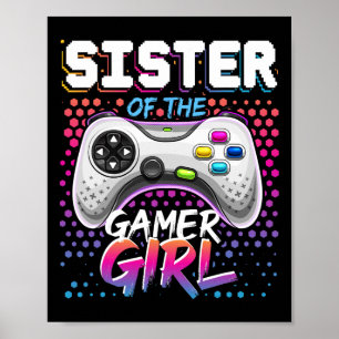 Affiche Soeur de la fille du gamer vidéo de naissance appa