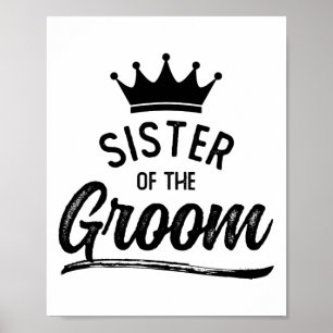 Affiche Soeur De La Groom Fête De Mariage Correspondante