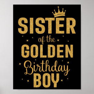 Affiche Soeur De L'Anniversaire D'Or Famille De Garçon Qui