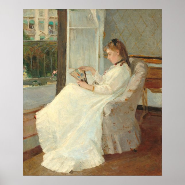 Affiche Soeur de l'artiste à la fenêtre, Berthe Morisot Fi (Devant)