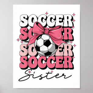 Affiche Soeur de soccer super Coquette Bow Soccer