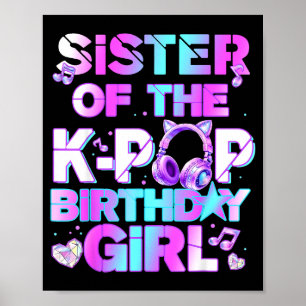 Affiche Sœur des filles d'anniversaire de la k-pop musique