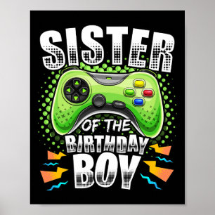 Affiche Sœur du garçon d'anniversaire jeu vidéo correspond