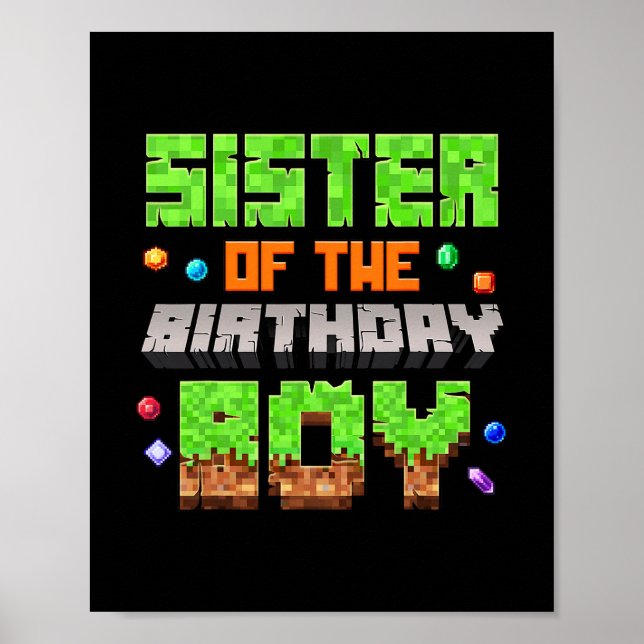 Affiche Soeur du garçon d'anniversaire Jeu vidéo de jeu pi (Devant)