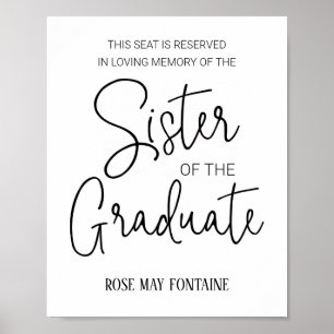 Affiche Sœur du siège réservé mémorial du diplômé