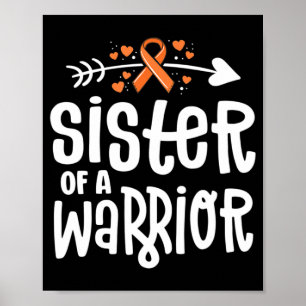 Affiche Soeur D'Un Guerrier Orange Famille Leucémie Cancer