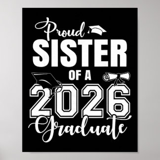 Affiche Sœur fière d'un diplômé 2026 Grad Senior 26