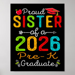 Affiche Sœur fière d'un diplômé de la maternelle 2026 pour