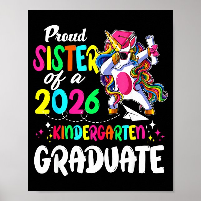 Affiche Sœur fière d'une diplômée de la classe pré-materne (Devant)