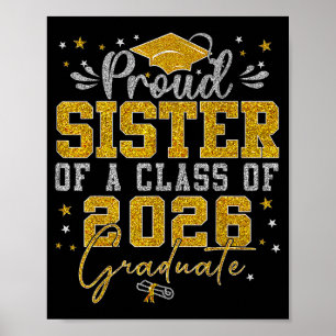 Affiche Sœur fière d'une promotion 2026 Senior Gradu