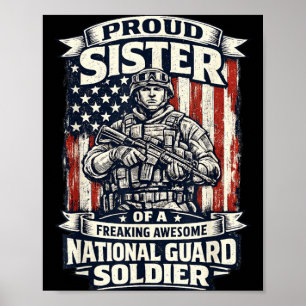 Affiche Sœur fière Soldat de la Garde nationale Militaire