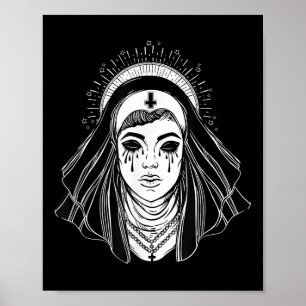 Affiche Soeur Goth de Religion Noire - Tatto de Croix Goth