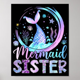 Affiche Sœur Sirène Drôle Fille Anniversaire Fête Famille