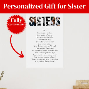 Affiche SŒURS – Cadeau Émotionnel et Amusant pour 