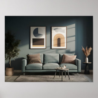 Affiche Sofa Intérieur Serene pour un Relaxant et paisible
