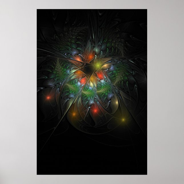 Affiche Soft and tenderness fractal fantasy flowers (Devant)