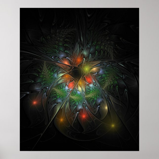 Affiche Soft and tenderness fractal fantasy flowers  (Devant)