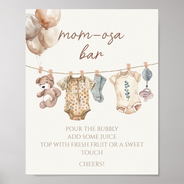 Affiche Soft Boho Neutral Vêtements bébé Maman-osa Bar (Devant)