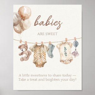 Affiche Soft Boho Neutral Vêtements de bébé Les bébés sont