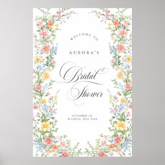 Affiche Soft Pastel Ornate Spring Bridal Shower Welcome