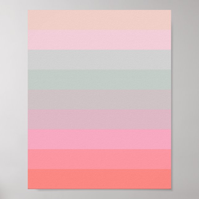 Affiche Soft Pastel Stripes (Devant)